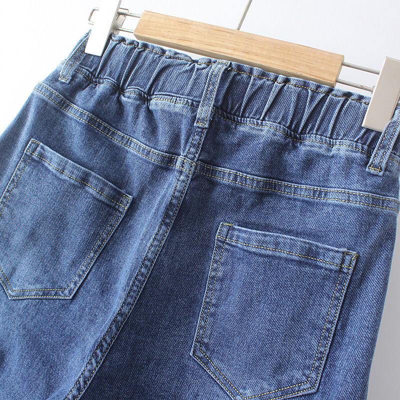 Pantaloni harem elastici Blugi cu talie înaltă Denim pentru femei Mom Cowboy pentru femei Versatil Negru Slouchy Z4