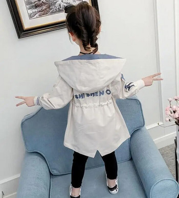 Φθινοπωρινά μπουφάν για κορίτσια Παιδικά ρούχα με κουκούλα Εξωτερικά ρούχα Μόδα Ανεμοδράκος Κορυφαίο παιδικό παλτό 2 έως 12 ετών Βρεφικά ρούχα