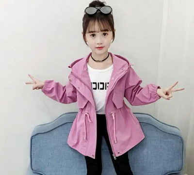 Φθινοπωρινά μπουφάν για κορίτσια Παιδικά ρούχα με κουκούλα Εξωτερικά ρούχα Μόδα Ανεμοδράκος Κορυφαίο παιδικό παλτό 2 έως 12 ετών Βρεφικά ρούχα