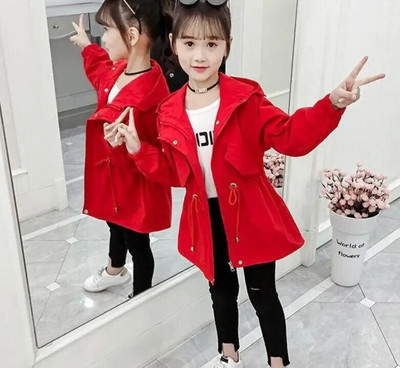 Φθινοπωρινά μπουφάν για κορίτσια Παιδικά ρούχα με κουκούλα Εξωτερικά ρούχα Μόδα Ανεμοδράκος Κορυφαίο παιδικό παλτό 2 έως 12 ετών Βρεφικά ρούχα