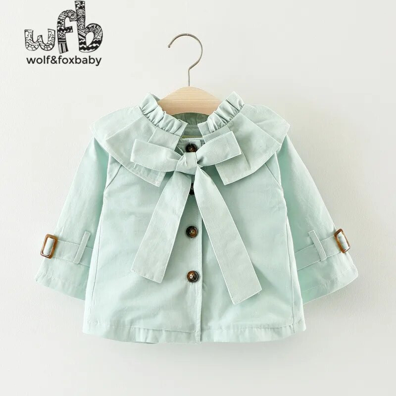 Comerț cu amănuntul 0-3 ani bumbac culoare uni cu mâneci lungi pentru fetiță cu glugă jachetă de vânt copii primăvară toamnă toamnă