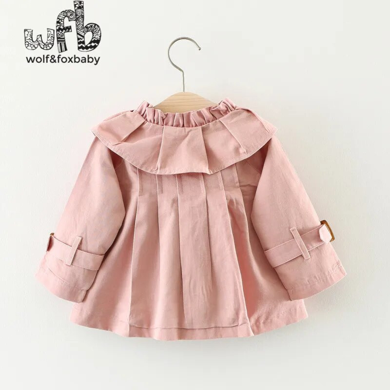 Comerț cu amănuntul 0-3 ani bumbac culoare uni cu mâneci lungi pentru fetiță cu glugă jachetă de vânt copii primăvară toamnă toamnă