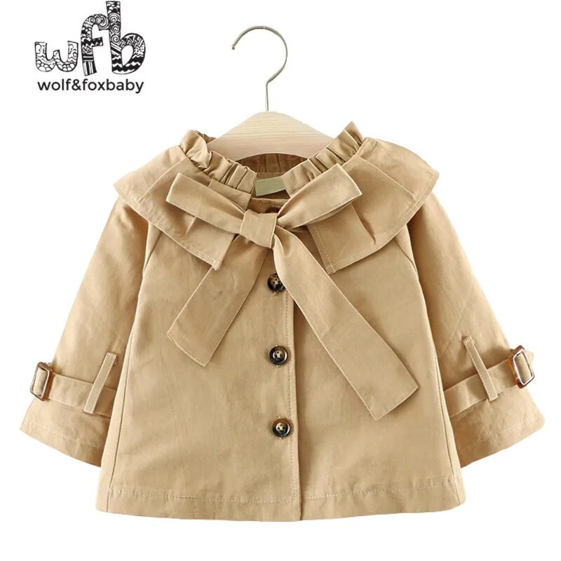 Comerț cu amănuntul 0-3 ani bumbac culoare uni cu mâneci lungi pentru fetiță cu glugă jachetă de vânt copii primăvară toamnă toamnă