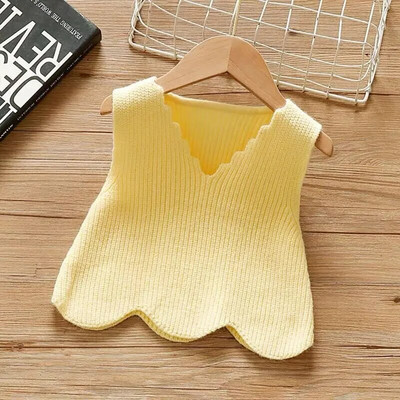 2023 Nouă modă de primăvară și toamnă de înaltă calitate, de culoare solidă, dulci, fete și băieți, calduros, ocazional, confortabil, vestă, pulover