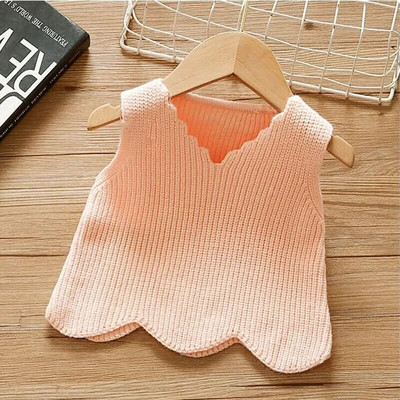 2023 Nouă modă de primăvară și toamnă de înaltă calitate, de culoare solidă, dulci, fete și băieți, calduros, ocazional, confortabil, vestă, pulover