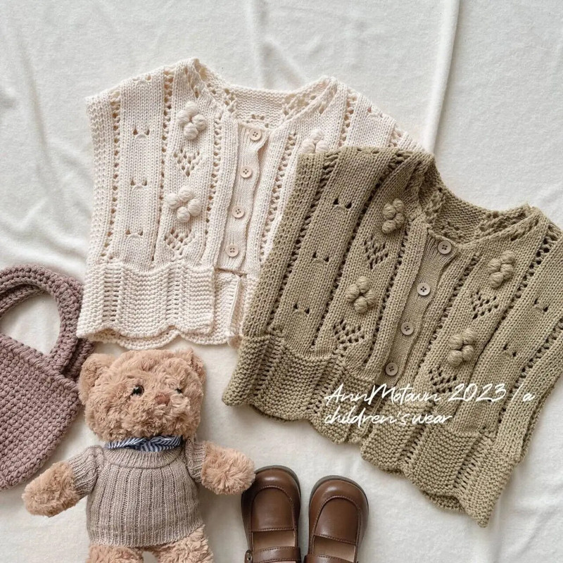 2023 Nouă modă de primăvară și toamnă de înaltă calitate, de culoare solidă, dulci, fete și băieți, calduros, ocazional, confortabil, vestă, pulover