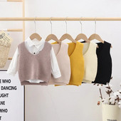 Toamnă, primăvară, caldă pentru bebeluși, copii, fete, veste, buzunar de pluș, îmbrăcăminte exterioară fără mâneci, veste, ținute, vestă tricotată pentru copii, haine