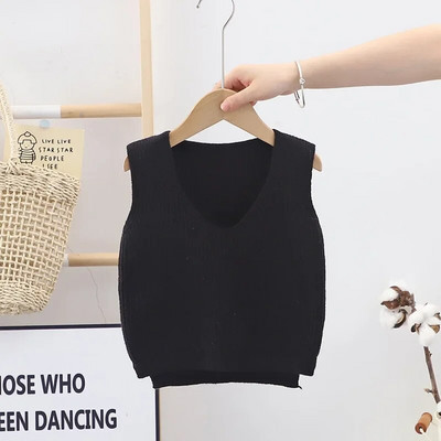 Toamnă, primăvară, caldă pentru bebeluși, copii, fete, veste, buzunar de pluș, îmbrăcăminte exterioară fără mâneci, veste, ținute, vestă tricotată pentru copii, haine