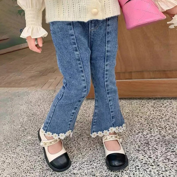 Νέο Vintage κοριτσίστικο τζιν με δαντέλα για την άνοιξη 2023 Κατάλληλο για παιδιά ηλικίας 2 έως 8 ετών Δωρεάν αποστολή Παιδικά ρούχα