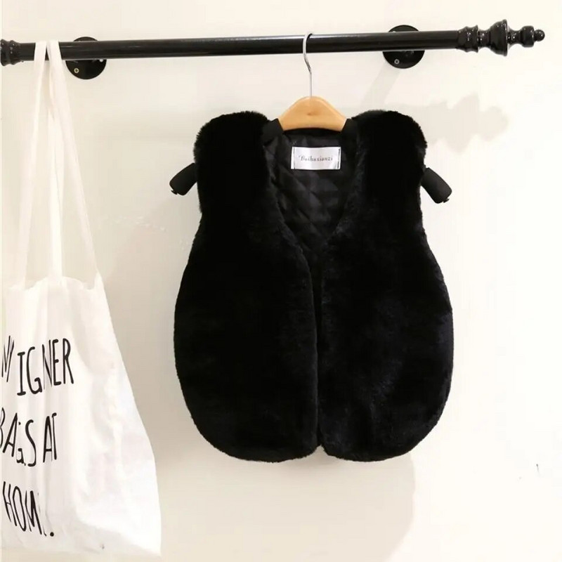 2021, pentru copii, fete, haine de blană artificială, vestă de iarnă, vestă caldă, fără mâneci, pentru copii, haine de îmbrăcăminte pentru fete