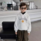 Dječji pulover s kapuljačom za dječju modu Minimalistički i svestrani pulover s velikim džepovima s kapuljačom za bebe i dječake za jesen