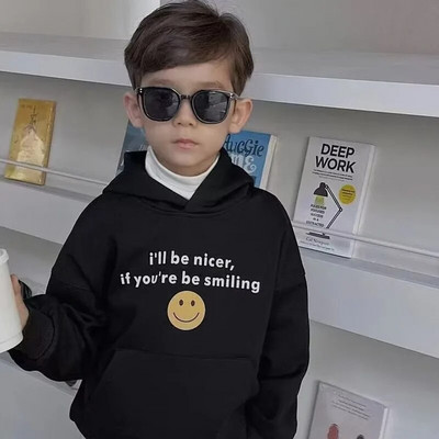 Dječji pulover s kapuljačom za dječju modu Minimalistički i svestrani pulover s velikim džepovima s kapuljačom za bebe i dječake za jesen