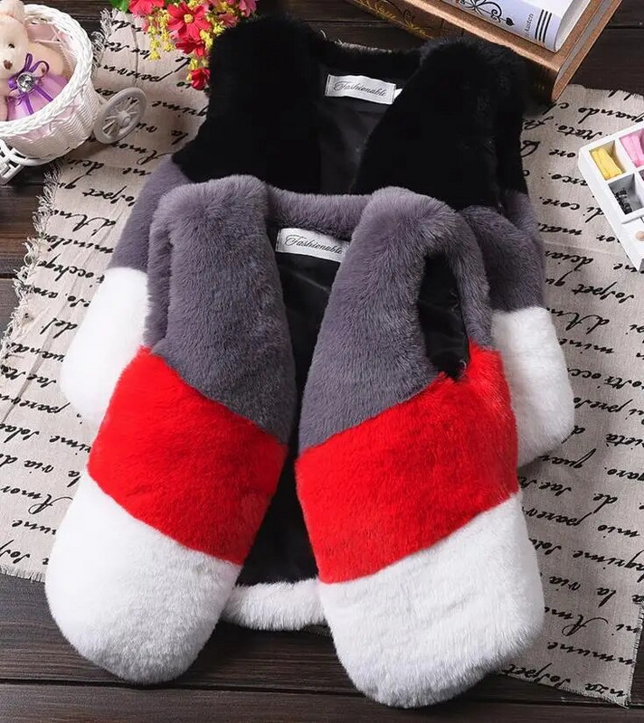 Vestă de iarnă pentru bebeluși din blană artificială, haine pentru copii, vestă pentru copii, veste pentru fete, la modă de toamnă, veste de culoare uni, 11 culori