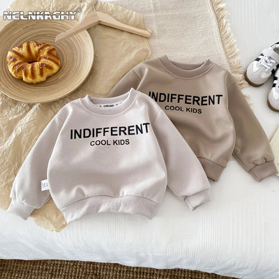 Пролет 2024 г. Ново в детската мода за бебета и момчета Горни блузи - Пуловер с пълен ръкав за малко дете, Детско облекло 2-7 г.