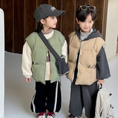 Παιδικό χειμωνιάτικο γιλέκο 2023 Φθινόπωρο Νέο Κορεάτικο γιλέκο για κορίτσια Μπεζ Μασίφ Ζεστό Παχύ Φορέστε Πάπια Γιλέκο Βρεφικά Κορυφαία Ρούχα