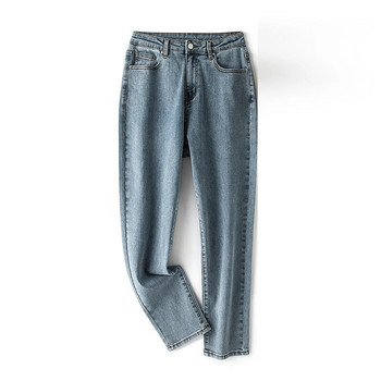 Дамски дънки до глезена 2023 Еластични дънки с висока талия Плюс размер Свободни леки изпирани дамски дънкови панталони 6XL Mom Harem Jeans