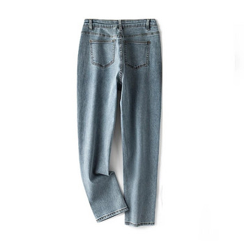 Дамски дънки до глезена 2023 Еластични дънки с висока талия Плюс размер Свободни леки изпирани дамски дънкови панталони 6XL Mom Harem Jeans