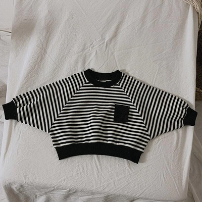 Dječje modne majice s kapuljačom Dječje prugaste majice s trendovima Dječje ležerne trenirke Baby proljeće puloveri Nova jesenska odjeća