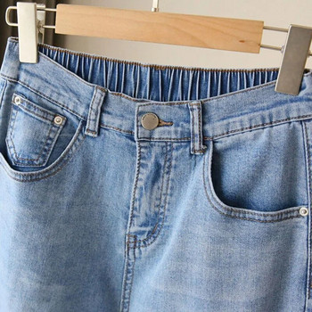 Нови S-5xl широки прави панталони с висока талия, дамски широки дънки, пролет, есен, джоб с копчета, корейски модни улични дънкови панталони