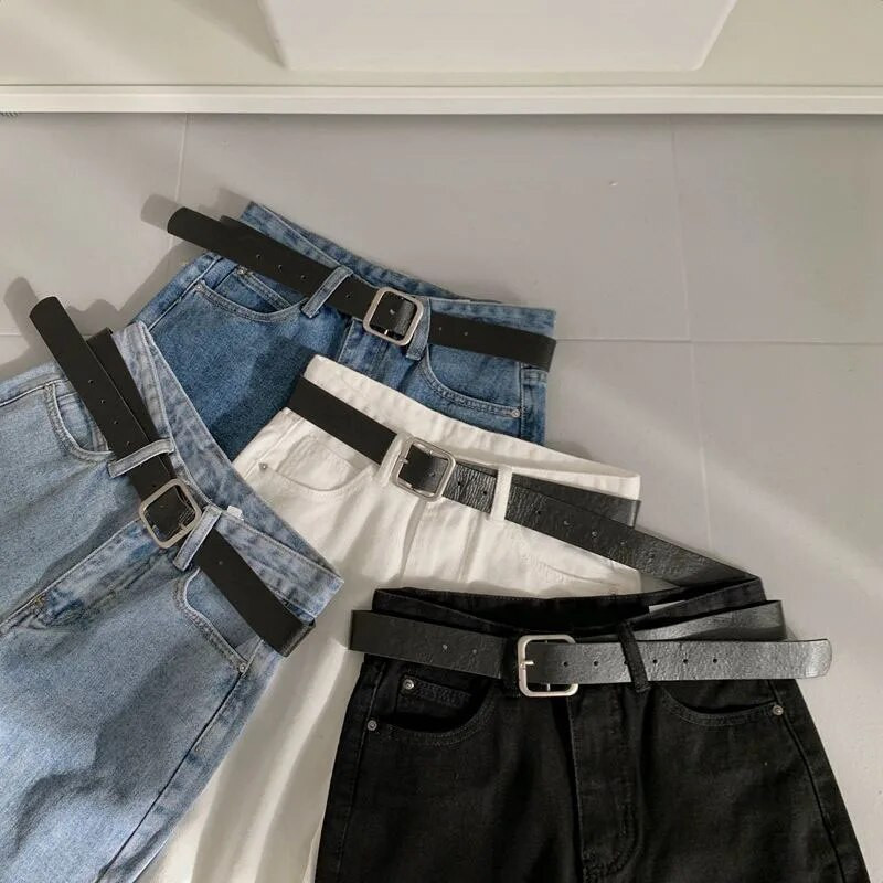 2023. aasta uued kõrge vöökohaga naiste teksad, sügistalvised Korea stiilis pestud puuvillased teksapüksid, naiste vabad vabad kauboihaaremipüksid