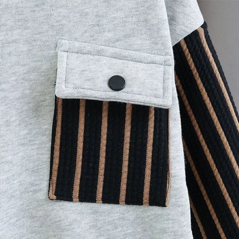 2024 m. pavasaris ir ruduo Nauji laisvalaikio vaikiški drabužiai Paprasti dryžuoti apvaliu kaklu ilgomis rankovėmis madingi universalūs megztiniai