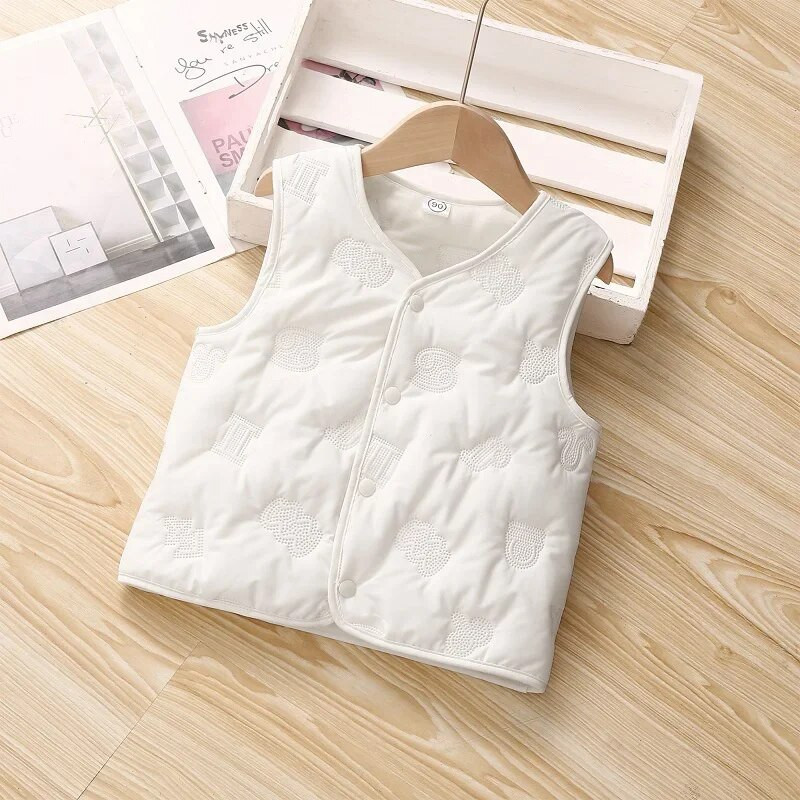 2023 m. rudens žiema Nauja vaikų šilumos liemenė Korėjos mergaičių princesės paltas berniukų vaikiškas margintas siuvinėtas medvilninės striukės liemenė