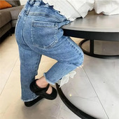 Lányok Farmer 2022. tavaszi ősz Új divat Gyermekfarmer Bowknot Farmer nadrágok Leggings Gyermekruházat Lányok2 4 6 T