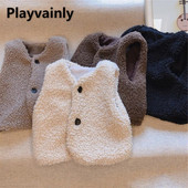 Noua vestă de toamnă iarnă pentru copii, fete, băiat, culoare solidă, din lână groasă, cu guler rotund, vestă fără mâneci, îmbrăcăminte pentru copii H450