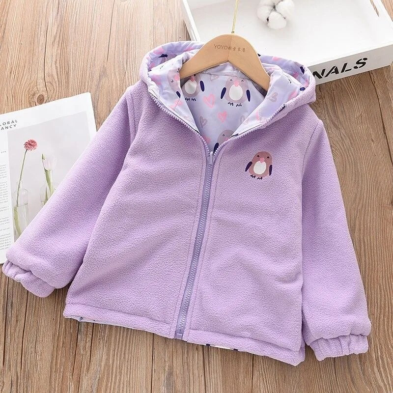 Proljetne jakne za djevojčice 2023. korejski kaput s dvostrukim crtanim uzorcima životinja, dječja gornja odjeća od flisa, dječji ležerni kostim 100-160 cm