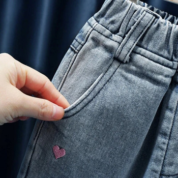 Дънки за момичета 2023 Лято Нови тънки ежедневни панталони за малки деца Бебешки панталони Пролет и есен