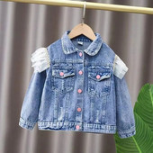 2023 tavaszi őszi lányok farmer dzseki kabát új koreai gyermekruházat virág ruhák csecsemő lányok baba felsők gyerek ruhák