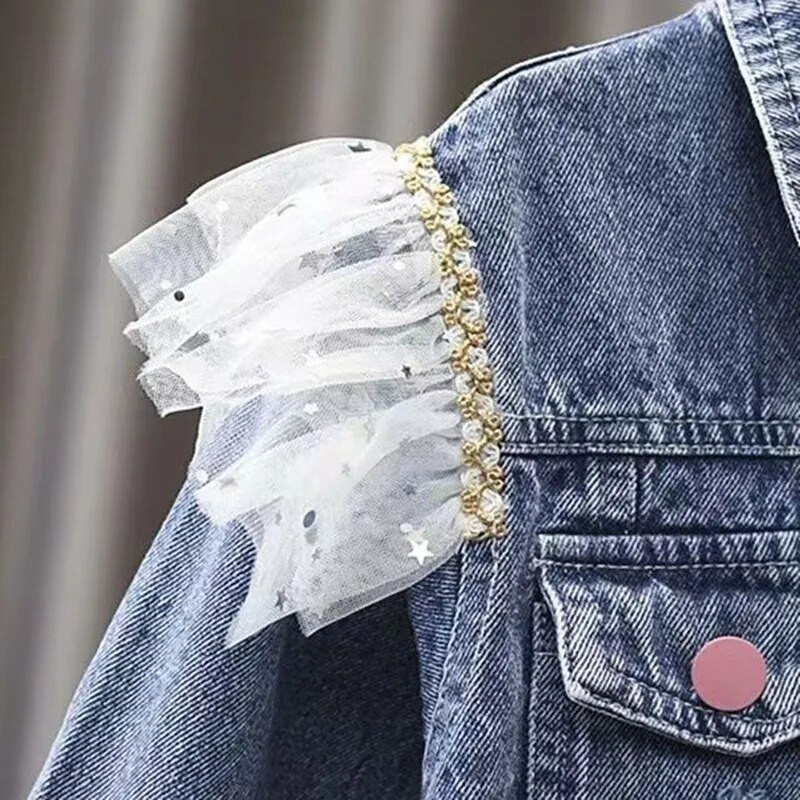 2023 tavaszi őszi lányok farmer dzseki kabát új koreai gyermekruházat virág ruhák csecsemő lányok baba felsők gyerek ruhák