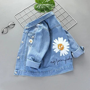 Jachetă de blugi pentru fete de 2-12 ani, primăvară, toamnă, moda pentru copii, haină de jeans pentru fete, dulce, prințesă, îmbrăcăminte exterioară, îmbrăcăminte pentru copii