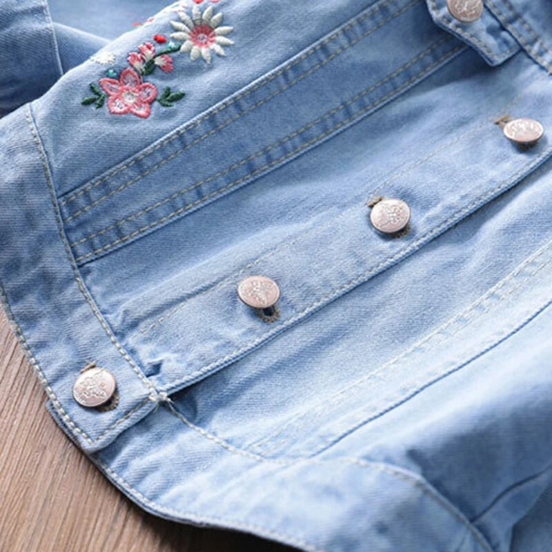 Jachetă din blugi pentru fete, primăvară, toamnă, brodata, jachetă prințesă, cadouri de aniversare, 2-6 ani, îmbrăcăminte pentru copii
