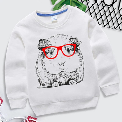 Hanorace amuzante de cobai pentru copii, pulover Kawaii, desene animate, băieți, fete, hanorace, ocazional, pentru bebeluși, moda pentru cobai