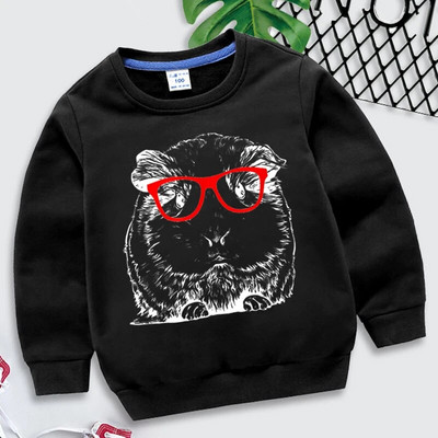 Hanorace amuzante de cobai pentru copii, pulover Kawaii, desene animate, băieți, fete, hanorace, ocazional, pentru bebeluși, moda pentru cobai