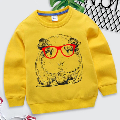 Hanorace amuzante de cobai pentru copii, pulover Kawaii, desene animate, băieți, fete, hanorace, ocazional, pentru bebeluși, moda pentru cobai