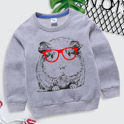 Hanorace amuzante de cobai pentru copii, pulover Kawaii, desene animate, băieți, fete, hanorace, ocazional, pentru bebeluși, moda pentru cobai