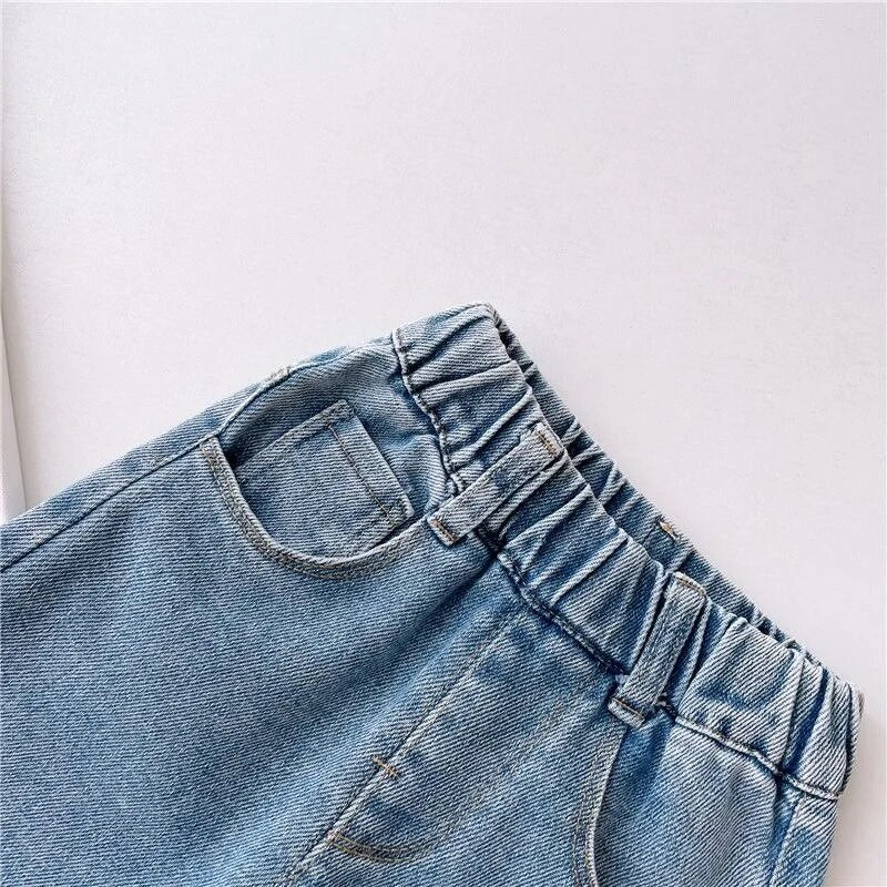 Nou-născut Moda Bebeluși Fetiță Bumbac Broderie Florală Pantaloni Larți De Jeans Sugar Copil Denim Pantaloni Denim Haine pentru bebeluși 12M-10Y
