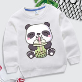 Bobo Tea Panda Hoodie Vaikams Drabužiai berniukams Mergaitėms Animaciniai megztiniai Kawaii Spausdinti megztiniai Pavasariniai Bobo Tea Panda Sportiniai drabužiai