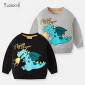TUONXYE New Boys Sweatshirts dugih rukava Cartoon slatki dinosaur mekana prozračna pletena pamučna dječja dječja pulover odjeća