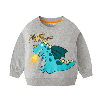TUONXYE Нови суичъри с дълъг ръкав за момчета Карикатура Сладък динозавър Мек дишащ плетен памук Бебешки детски пуловерни дрехи