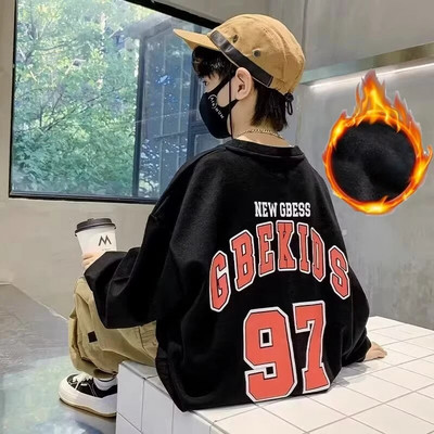 Pulover pentru băieți Stil de primăvară și toamnă Nou de mărime mijlocie Top pentru copii de toamnă Cămașă de jos de toamnă pentru băieți La modă și la modă