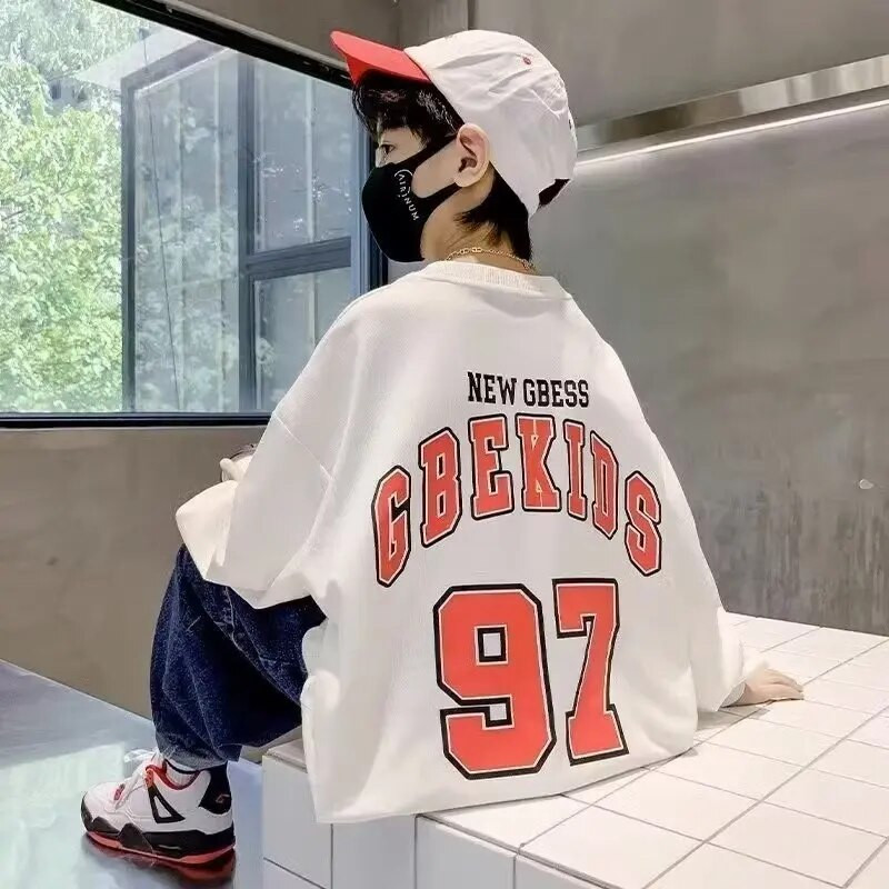 Pulover pentru băieți Stil de primăvară și toamnă Nou de mărime mijlocie Top pentru copii de toamnă Cămașă de jos de toamnă pentru băieți La modă și la modă