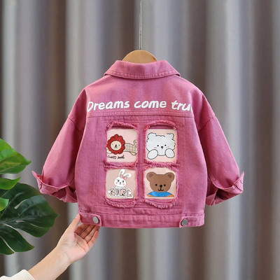 Nova traper jakna za djevojčice Jesenska odjeća Modna traper jakna za male djevojčice Dječji ležerni gornji dio Dječji kaput za djevojčice 0 2 4 67Y