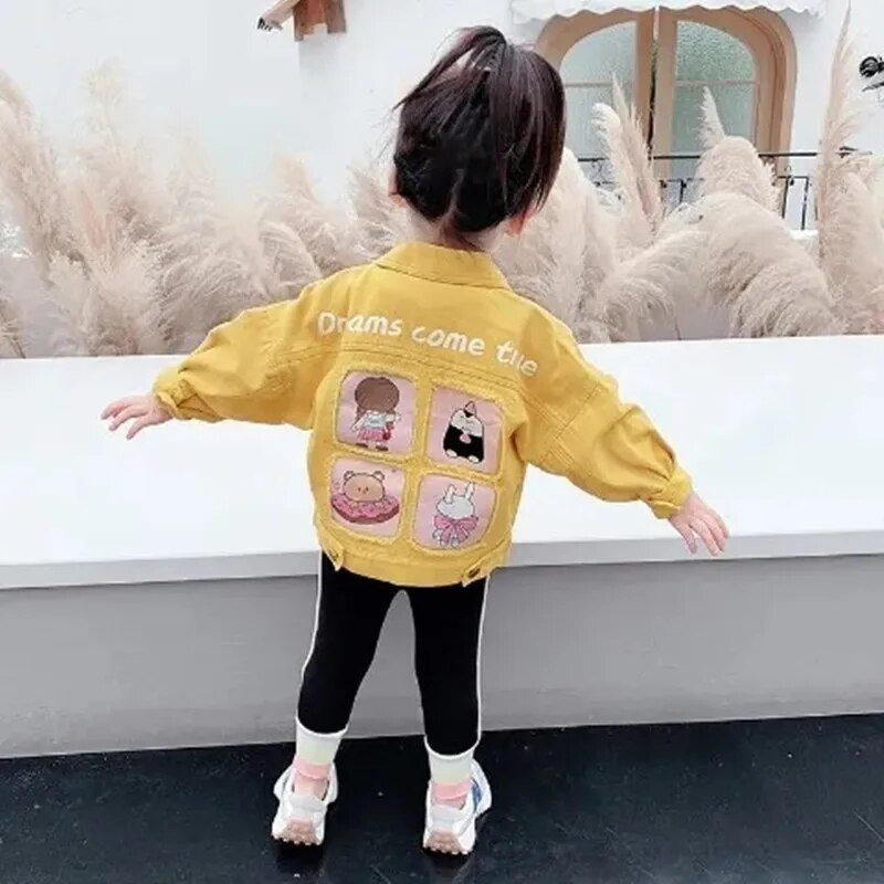 Nova traper jakna za djevojčice Jesenska odjeća Modna traper jakna za male djevojčice Dječji ležerni gornji dio Dječji kaput za djevojčice 0 2 4 67Y