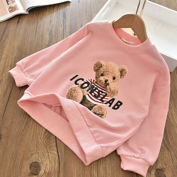 Бебешки момичешки анимационен сладък суичър Детски бебешки памучен пуловер