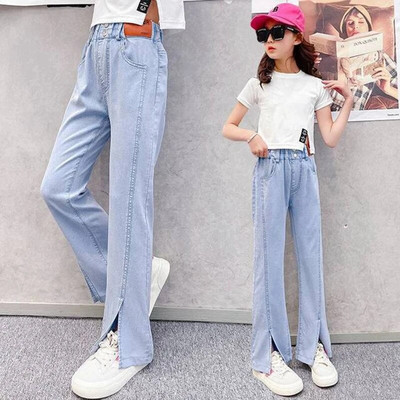 Παιδικά τζιν για κορίτσια Φαρδιά ίσια παντελόνια Καλοκαιρινό σχολείο για κορίτσια Φαρδιά παντελόνια Μόδα Παιδικά μακρύ τζιν 5-15 ετών