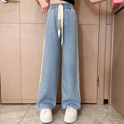 Παιδικά τζιν για κορίτσια Φαρδιά ίσια παντελόνια Καλοκαιρινό σχολείο για κορίτσια Φαρδιά παντελόνια Μόδα Παιδικά μακρύ τζιν 5-15 ετών