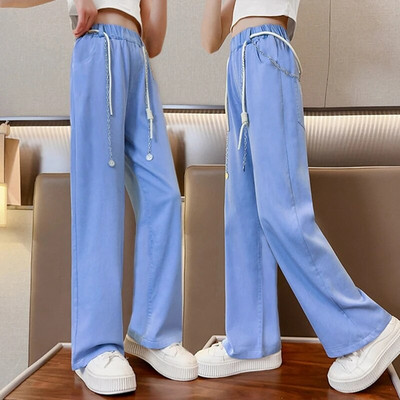 Παιδικά τζιν για κορίτσια Φαρδιά ίσια παντελόνια Καλοκαιρινό σχολείο για κορίτσια Φαρδιά παντελόνια Μόδα Παιδικά μακρύ τζιν 5-15 ετών